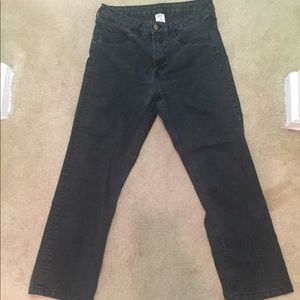 Black straight leg jeans